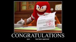 Knuckles Approved Mene Meme Template