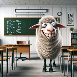 sheep with crossed eyes and weird teeth in the classroom Meme Template