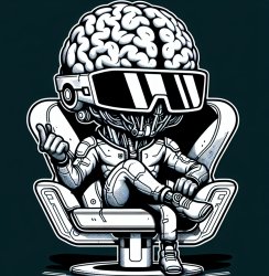 a brain man sitting on a chair with sunglasses Meme Template
