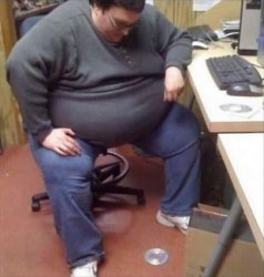 Fat guy with cd Meme Template