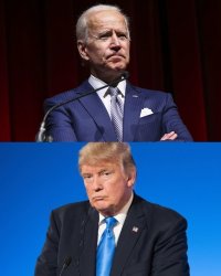 Two Gaga Presidents, Biden & Trump. Senile, cognition, dementia Meme Template