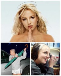 Britney Angelic Umbrella Hair Bold Meme Template