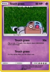 Touch grass pokemon card Meme Template