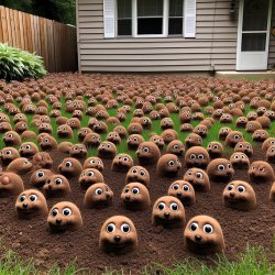 millions of diglets in the backyard of family guy house Meme Template