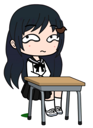 Shijima Tsukishima Sitting in Class 03 Meme Template