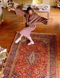 The Big Lebowski - The Dude doing Tai Chi on his rug Meme Template