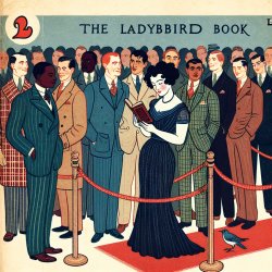 Ladybird book cover with shorty busty dark haired lady and a bun Meme Template