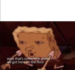 SpongeBob nice atoms on the floor Meme Template
