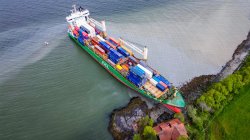 Container ship aground Norway Meme Template