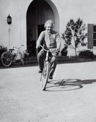 Einstein on a bicycle Meme Template