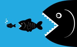 Fish eats smaller fish Meme Template