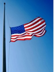 Billowing American Flag at Half Mast Meme Template