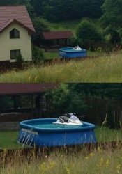 Jetski in a pool Meme Template