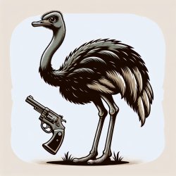 Ostrich holding gun Meme Template