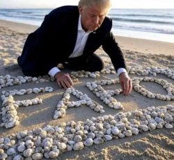 Trump at beach Meme Template