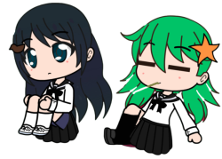 Shijima and Sumida Smoke Scene 01 Meme Template