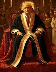 Donald Trump the Orange Jesus "Daddy" surrounded by cultists Meme Template