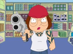 Meg with a gun Meme Template