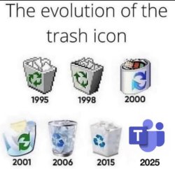 The evolution of trash icon/Teams Meme Template