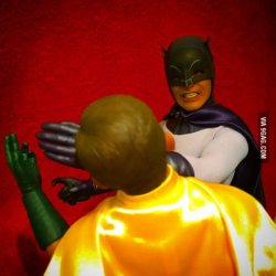 Batman slapping Robin dolls Meme Template