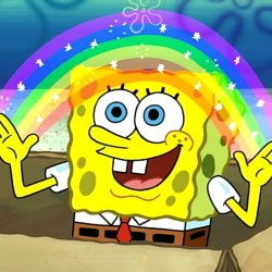spongebob rainbow Meme Template