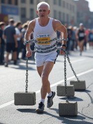 Runner in chains Meme Template