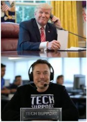 trump musk phone support Meme Template