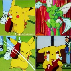 Scyther Pikachu Ketchup Meme Template