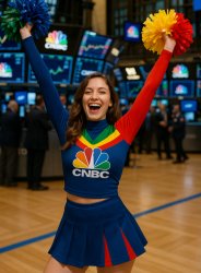 CNBC cheerleader Meme Template