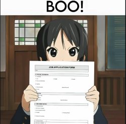 BOO JOB APPLICATION Meme Template