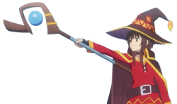 Megumin pointing wand Meme Template