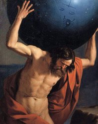 Atlas holding earth Meme Template