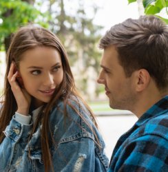 Young woman flirting with man Meme Template