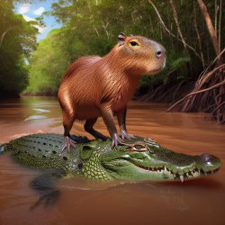 capybara riding crocodile Meme Template