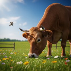 Cow and dying bird Meme Template
