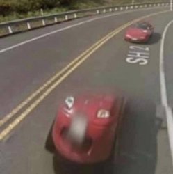 Silly miata getting chased by serious miata Meme Template