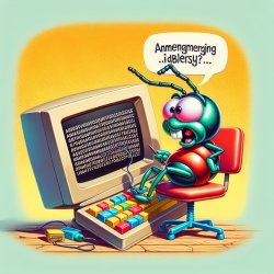 Drunken ant typing on computer Meme Template