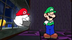 Boo Mario Writing Something Meme Template
