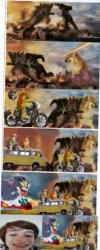 Godzilla vs King Kong vs Doge vs buff Doge vs tom vs kika Meme Template