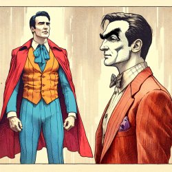 Let superman and a very ugly man stand face to face and superman Meme Template