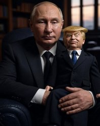 Vladimir Putin ventriliguist and dummy Donald Trump Meme Template