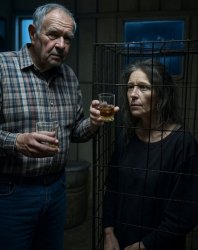elderly old man drunk drinking woman cage abuse Meme Template