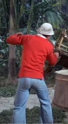 Gilligan Bob Denver from behind skinny thin Meme Template