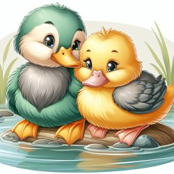 2 ducks snuggling Meme Template