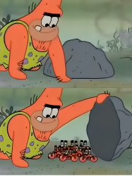 Patrick found crab Meme Template