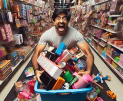 guy grabbing everything in a store Meme Template