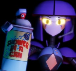 A.D.M.I.N. Bot spraying at you Meme Template