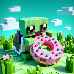 Minecraft turtle eating a donut Meme Template