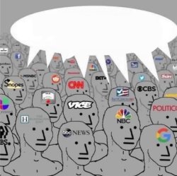 NPCs brainwashed by the Hoax Media Meme Template