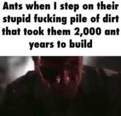 ants when i step on their pile of dirt Meme Template
